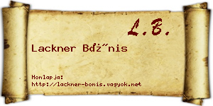 Lackner Bónis névjegykártya